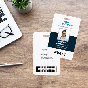 Hospital Employee Nurse RN Logo and Photo ID Badge