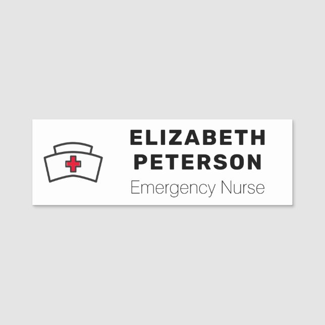 Hospital Employee Nurse Security Magnetic Name Tag (Front)