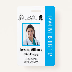Hospital Employee Photo Certification Blue ID ID Badge