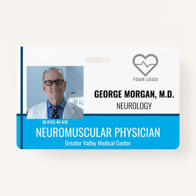 Hospital Employee Photo ID Badge with Barcode (Front)