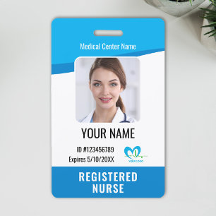 Hospital Employee Photo ID Name Bar Code Logo ID Badge