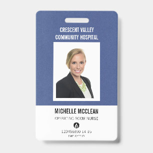 Hospital Employee Professional Custom Logo ID Badge