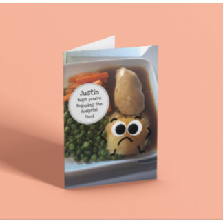 Hospital Food Funny Customisable Get Well Soon Card