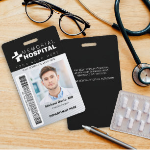 Hospital ID Badge Photo, Logo & Barcode