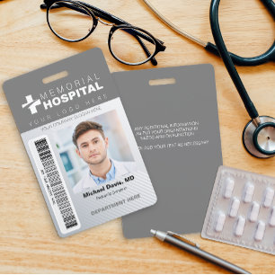 Hospital ID Badge Photo, Logo & Barcode