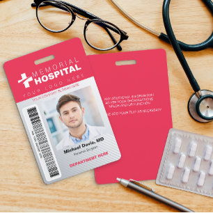 Hospital ID Badge Photo, Logo & Barcode