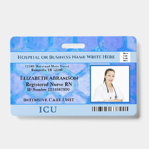 Hospital Medical Doctors Nurses RN Employee Photo ID Badge