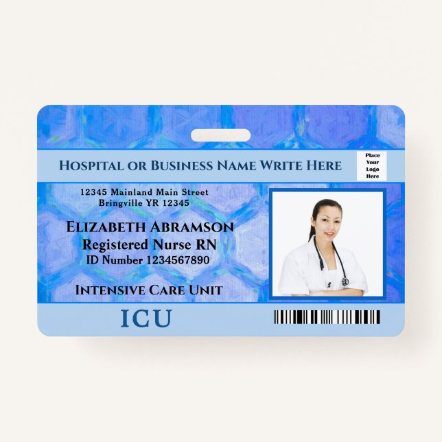 Hospital Medical Doctors Nurses RN Employee Photo ID Badge (Front)