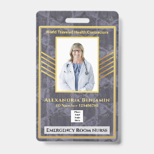 Hospital Medical Emergency Nurse RN Employee Photo ID Badge