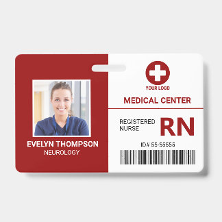Hospital Medical Employee - Doctor Nurse Photo ID  Badge