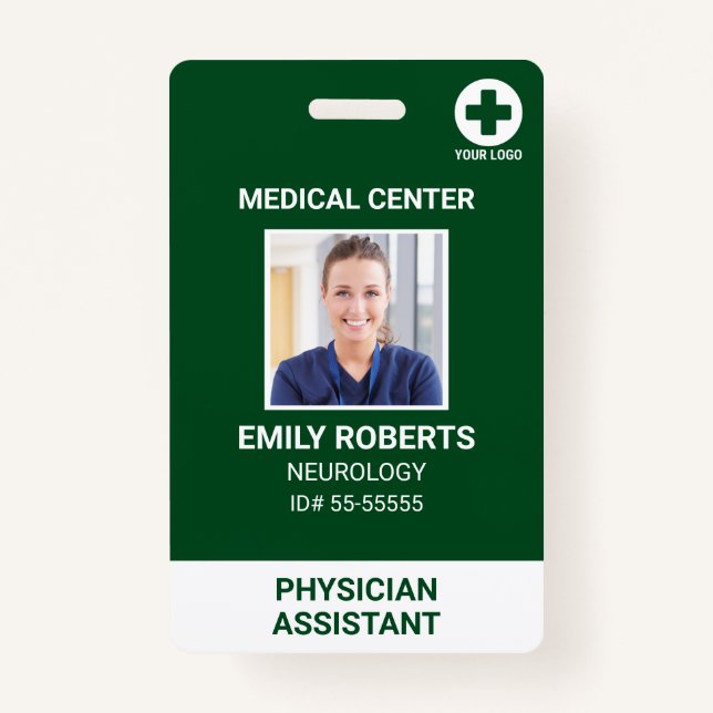 Hospital Medical Employee - Doctor Nurse Photo ID  ID Badge (Front)
