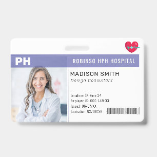 Hospital Medical Employee Photo ID  Badge