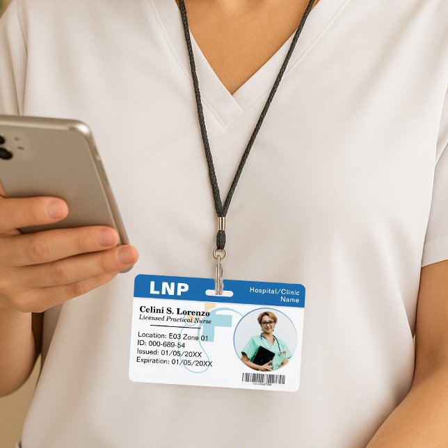 Hospital Medical Employee Photo ID Badge – Medical (Hospital Medical Employee Photo ID Badge – Medical Blue)