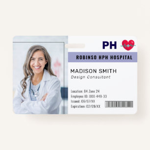 Hospital Medical Employee Photo ID  ID Badge