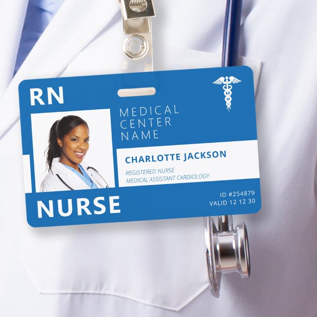 Hospital medical employee RN nurse photo ID Badge (Creator Uploaded)