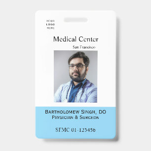 Hospital Medical Facility Employee Badge Template  ID Badge