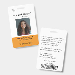 Hospital Medical Facility Employee Badge Template  ID Badge