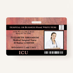 Hospital Medical Intensive Care ICU Employee Photo ID Badge