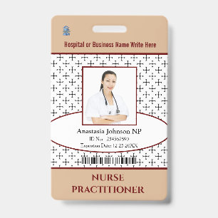Hospital Medical Nurse NP  Employee Photo ID Badge