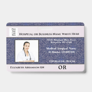 Hospital Medical Operating Nurse Employee Photo ID Badge