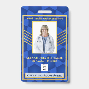 Hospital Medical Operating Room RN Employee Photo ID Badge