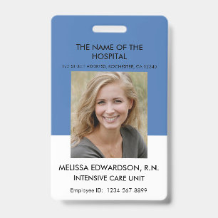 Hospital Medical professional photo id name Badge