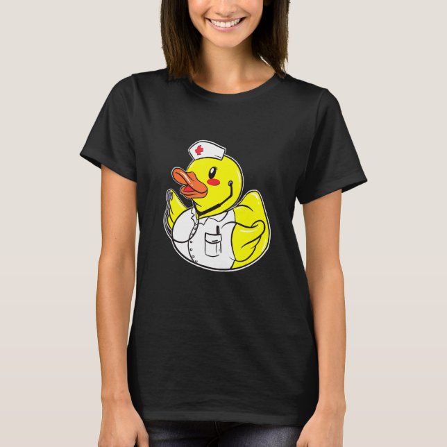 Hospital Nurse Humour Rescue Service Rubber Duck T-Shirt (Front)