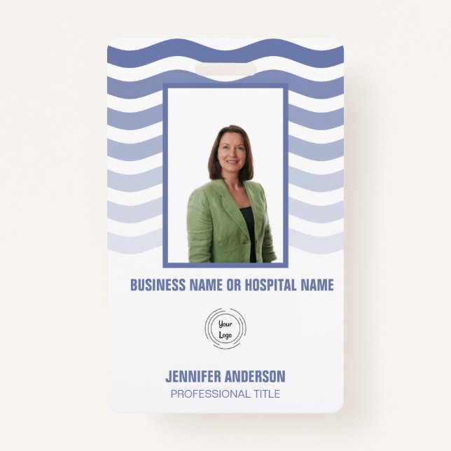 Hospital or Company Photo ID with Barcode ID Badge (Front)