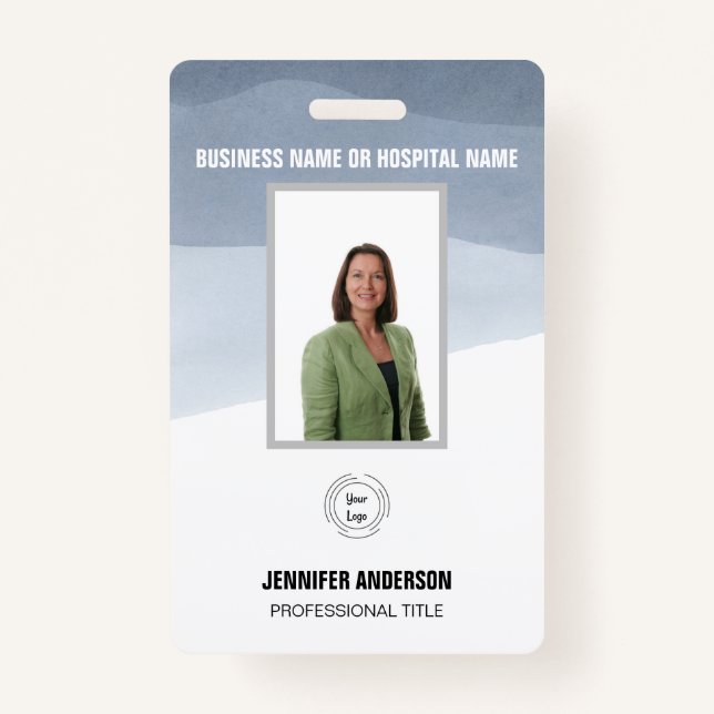 Hospital or Company Photo ID with Barcode ID Badge (Front)