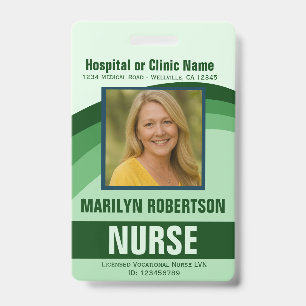 Hospital or Medical Clinic Name Badge ID Badge
