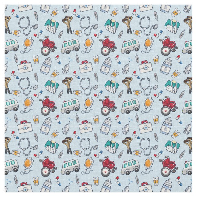 Hospital Pattern Fabric (Close Up)