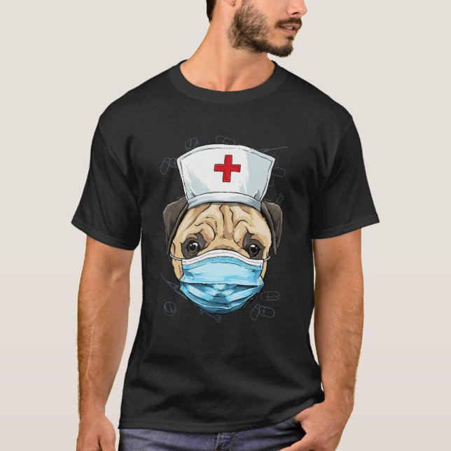 Hospital Pug ER Nurse LPN RN Nurse Life Puppy Pug  T-Shirt (Front)
