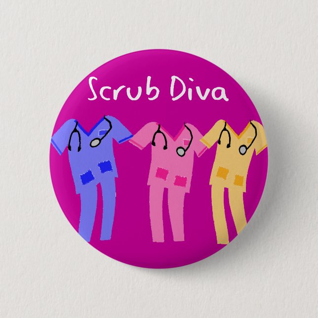 Hospital Scrubs Wearer Gifts 6 Cm Round Badge (Front)