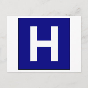 Hospital Sign Road Symbol Medical Doctor Postcard