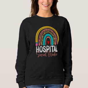 Hospital Social Worker Leopard Rainbow Healthcare  Sweatshirt