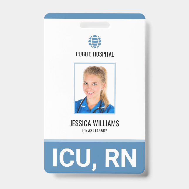 Hospital Staff Registered Nurse ID Badge (Front)