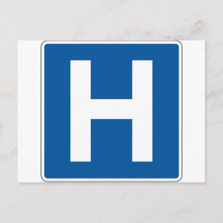 Hospital Street Sign Postcard
