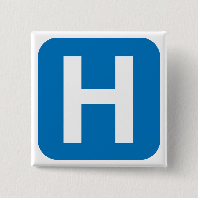 hospital symbol 15 cm square badge (Front)