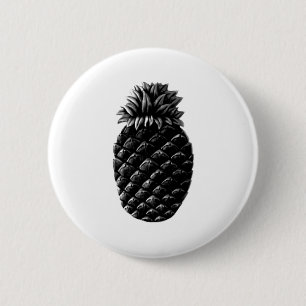 Hospitality Pineapple Black The MUSEUM Zazzle Gift 6 Cm Round Badge