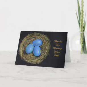 HOSPITALITY THANKS: BIRD EGGS, NEST: ART THANK YOU CARD