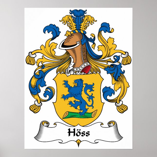 Hoss Family Crest Poster (Front)