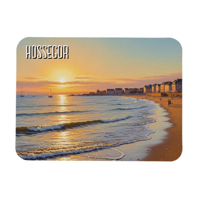 Hossegor France Sunset beach Magnet (Horizontal)