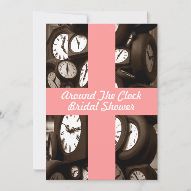 Host Around The Clock Bridal Shower Invitations (Front)
