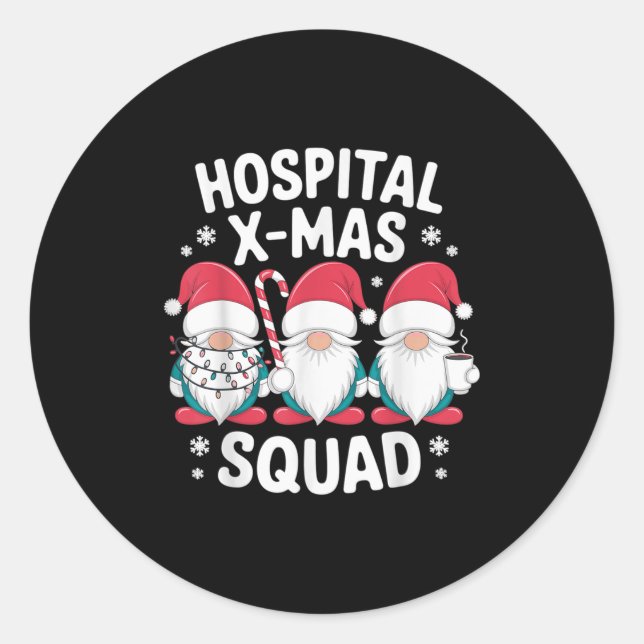 Hostal Xmas Squad Nurse Christmas Hostal Nursing N Classic Round Sticker (Front)