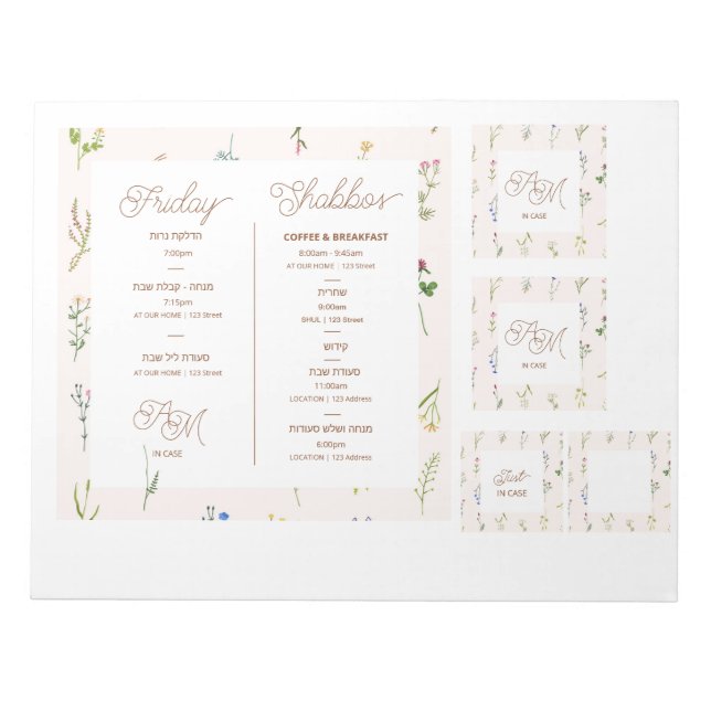 Hostess Box Custom Inside Cover - Itinerary Notepad (Front)