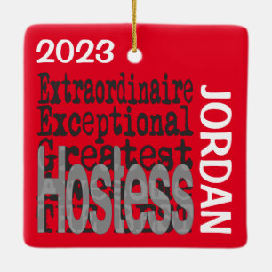 Hostess Extraordinaire CUSTOM Ceramic Ornament