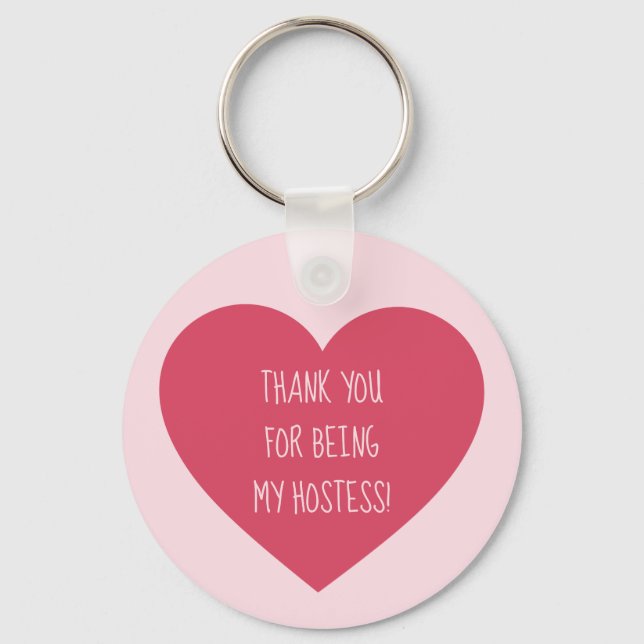 Hostess favour thank you key ring (Front)