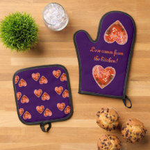 Hostess Gift Customisable Red Hearts on Purple 