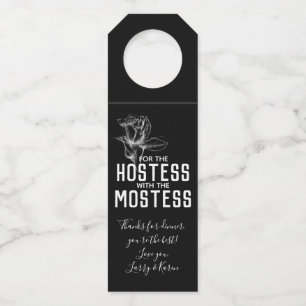 Hostess Gift Wine Floral Rose Bottle Hanger Tag