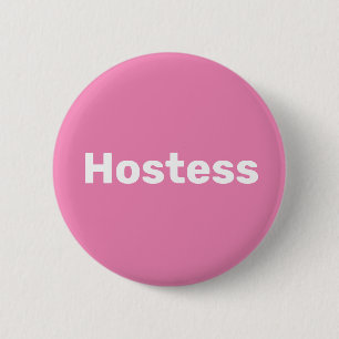 Hostess Minimalist Bridal shower Party Weddings 6 Cm Round Badge